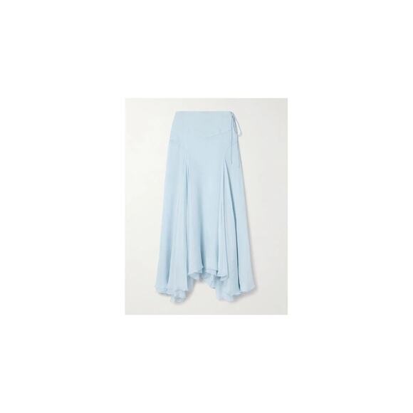 Kallmeyer Alyse Asymmetric Pleated Silk-Chiffon Maxi Wrap Skirt - US 0 - Picture 1 of 7